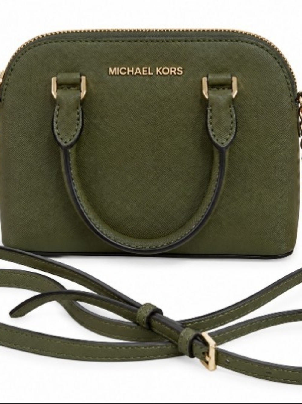 Michael Kors Olive Saffiano Cindy Dome Crossbody